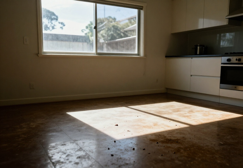 Rodent droppings and damage in an Allambie Heights garage before treatment
